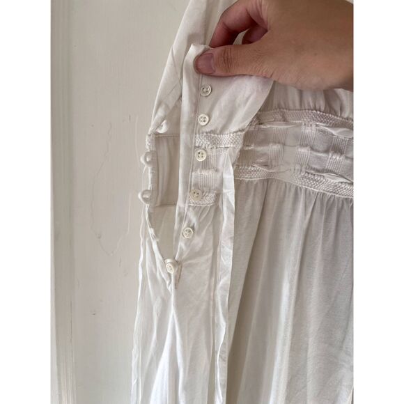 NWT Theory White Lace Up Summer Breezy Knee Length Dress Cotton Sundress Medium - Picture 6 of 6